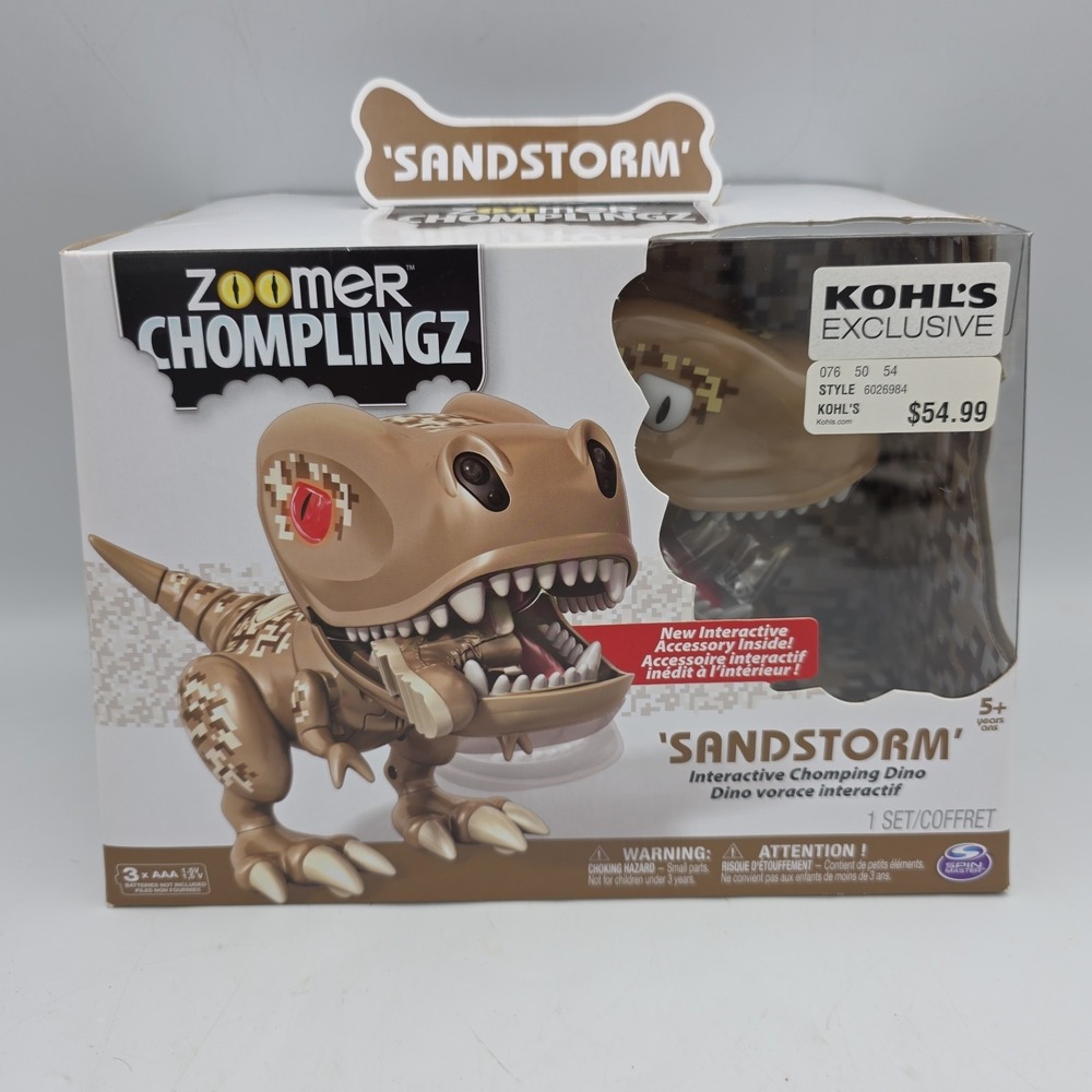 Zoomer Chomplingz Sandstorm Interactive Chomping Dinosaur Brand New